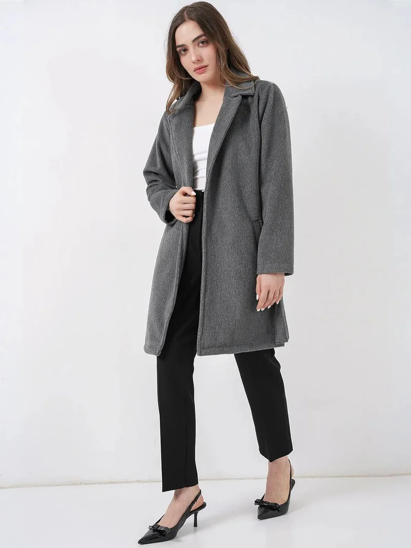 BIG DART BDART Belted Midi Coat with Jacket Collar